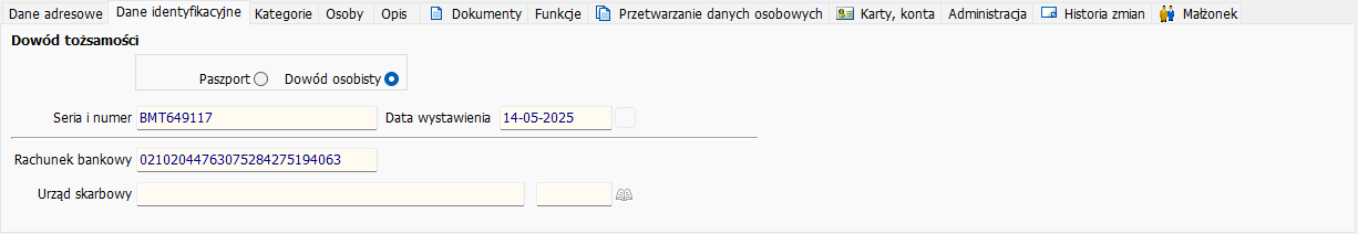 Dane identyfikacyjne